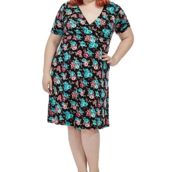 Poppy & Bloom Floral Bouquet Jersey Dress 10 12